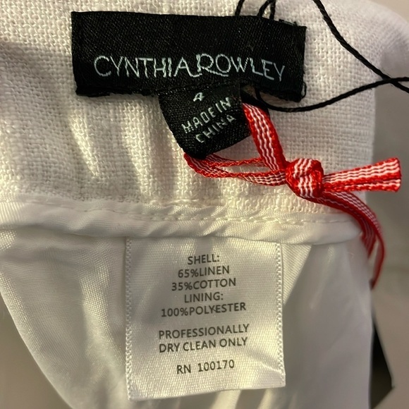 Cynthia Rowley New York White Linen Cotton Blend Scallop Hem Shorts size 4 - Picture 4 of 15